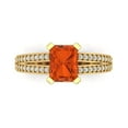thumbnail image 1 of Solitaire with Accents Engagement Ring for Women - 2.45ct Simulated Red Diamond in 14K Yellow Gold Promise Ring, 1 of 8