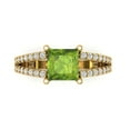 thumbnail image 1 of Solitaire with Accents Engagement Ring for Women - 2.48ct Natural Peridot in 14K Yellow Gold Promise Ring, 1 of 6