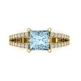 thumbnail image 1 of Solitaire with Accents Engagement Ring for Women - 2.48ct Natural Sky Blue Topaz in 14K Yellow Gold Promise Ring, 1 of 6