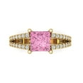 thumbnail image 1 of Solitaire with Accents Engagement Ring for Women - 2.48ct Simulated Pink Diamond in 14K Yellow Gold Promise Ring, 1 of 8