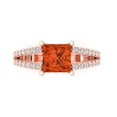 thumbnail image 1 of Solitaire with Accents Engagement Ring for Women - 2.48ct Simulated Red Diamond in 14K Rose Gold Promise Ring, 1 of 6