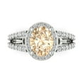 thumbnail image 1 of Solitaire with Accents Engagement Ring for Women - 2.6ct Natural Morganite in 14K White Gold Promise Ring, 1 of 7