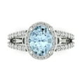 thumbnail image 1 of Solitaire with Accents Engagement Ring for Women - 2.6ct Natural Swiss Blue Topaz in 14K White Gold Promise Ring, 1 of 7