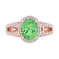 thumbnail image 1 of Solitaire with Accents Engagement Ring for Women - 2.6ct Simulated Green Diamond in 14K Rose Gold Promise Ring, 1 of 7