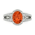 thumbnail image 1 of Solitaire with Accents Engagement Ring for Women - 2.6ct Simulated Red Diamond in 14K White Gold Promise Ring, 1 of 7
