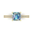 thumbnail image 1 of Solitaire with Accents Engagement Ring for Women - 2.7ct Blue Moissanite in 18K Yellow Gold Promise Ring, 1 of 6