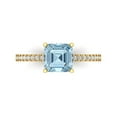 thumbnail image 1 of Solitaire with Accents Engagement Ring for Women - 2.7ct Natural Aquamarine in 14K Yellow Gold Promise Ring, 1 of 6