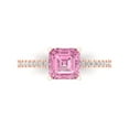 thumbnail image 1 of Solitaire with Accents Engagement Ring for Women - 2.7ct Simulated Pink Diamond in 14K Rose Gold Promise Ring, 1 of 6