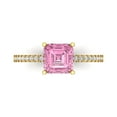 thumbnail image 1 of Solitaire with Accents Engagement Ring for Women - 2.7ct Simulated Pink Diamond in 18K Yellow Gold Promise Ring, 1 of 6