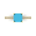 thumbnail image 1 of Solitaire with Accents Engagement Ring for Women - 2.7ct Simulated Turquoise in 14K Yellow Gold Promise Ring, 1 of 6
