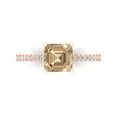 thumbnail image 1 of Solitaire with Accents Engagement Ring for Women - 2.7ct Yellow Moissanite in 14K Rose Gold Promise Ring, 1 of 6