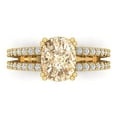 thumbnail image 1 of Solitaire with Accents Engagement Ring for Women - 3.48ct Natural Morganite in 18K Yellow Gold Promise Ring, 1 of 6