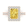 thumbnail image 1 of Solitaire with Accents Engagement Ring for Women - 3.84ct Natural Citrine in 14K Rose Gold Promise Ring, 1 of 6