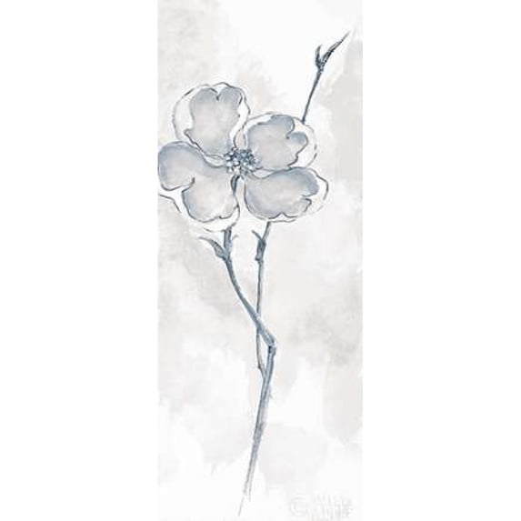 Solitary Dogwood II Gray Poster Print by Chris Paschke (10 x 20)