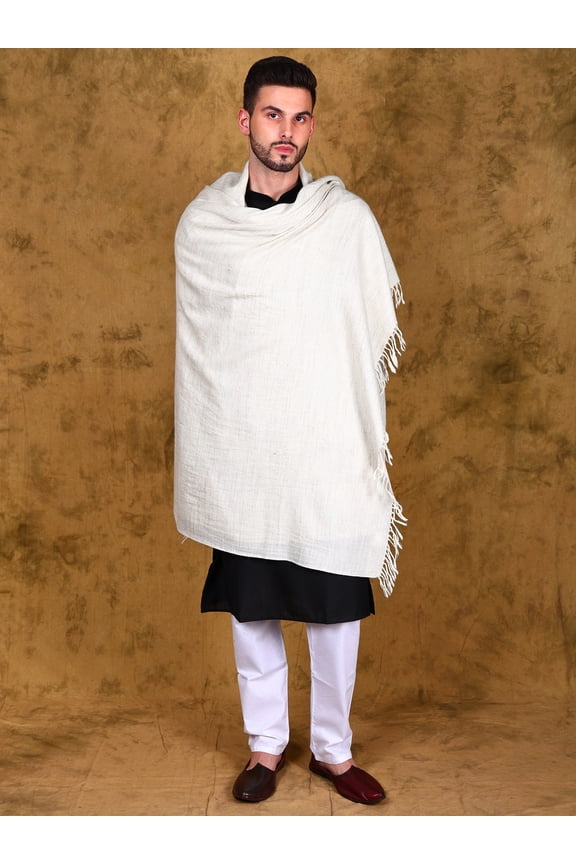 Solitary-Star Yak Wool Dushala Shawl (Lohi) for Men from Kullu