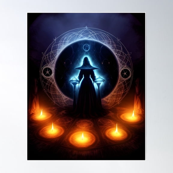 Solitary Witch Poster Wall Art, Modern Wall Decor For Living Room Bedroom, 8x12 UNFRAMED