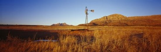 Solitary windmill in a field US Route 89 Utah USA Canvas Art - Panoramic Images (36 x 12)