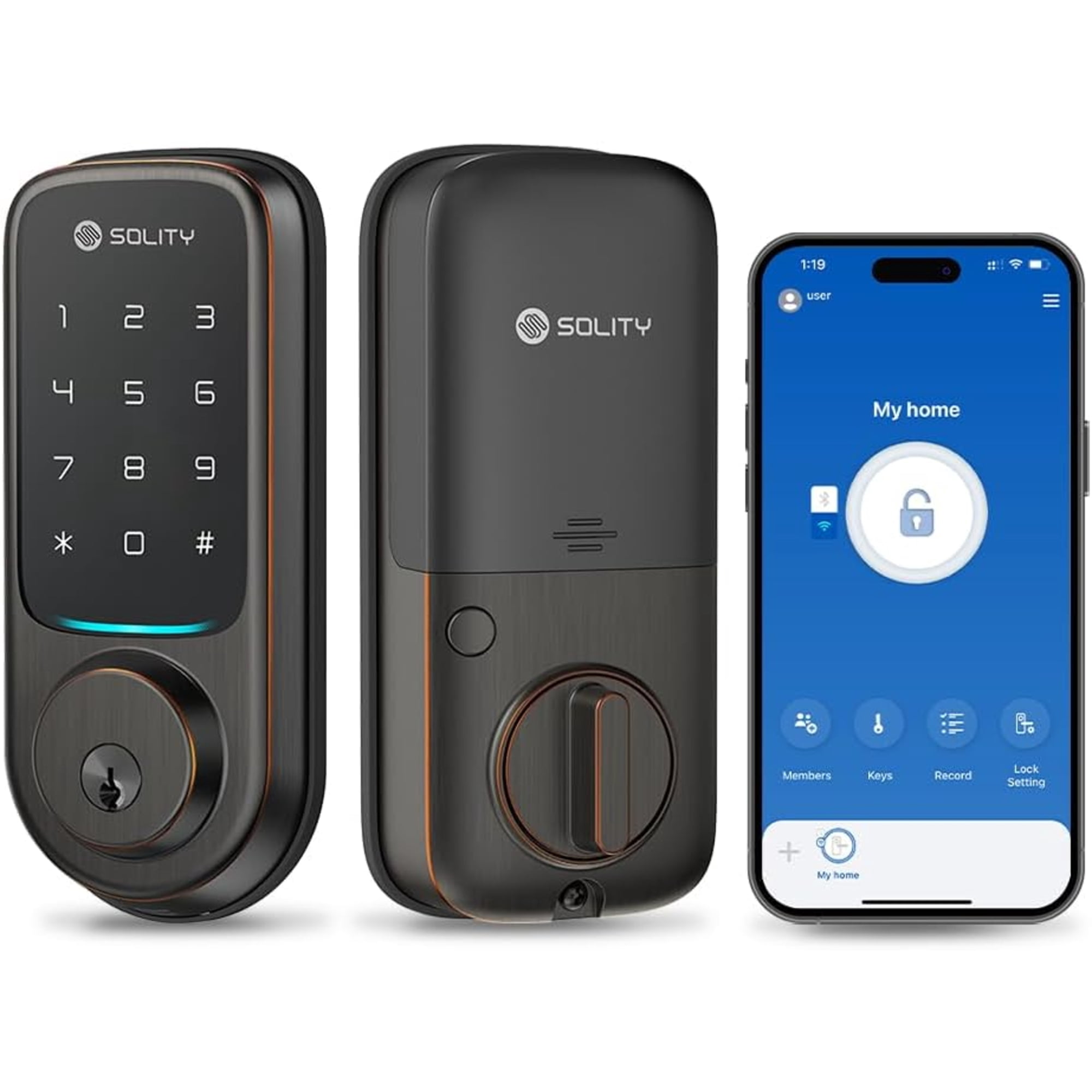 Solity GT10K-BZ Rubbed Bronze Smart Lock