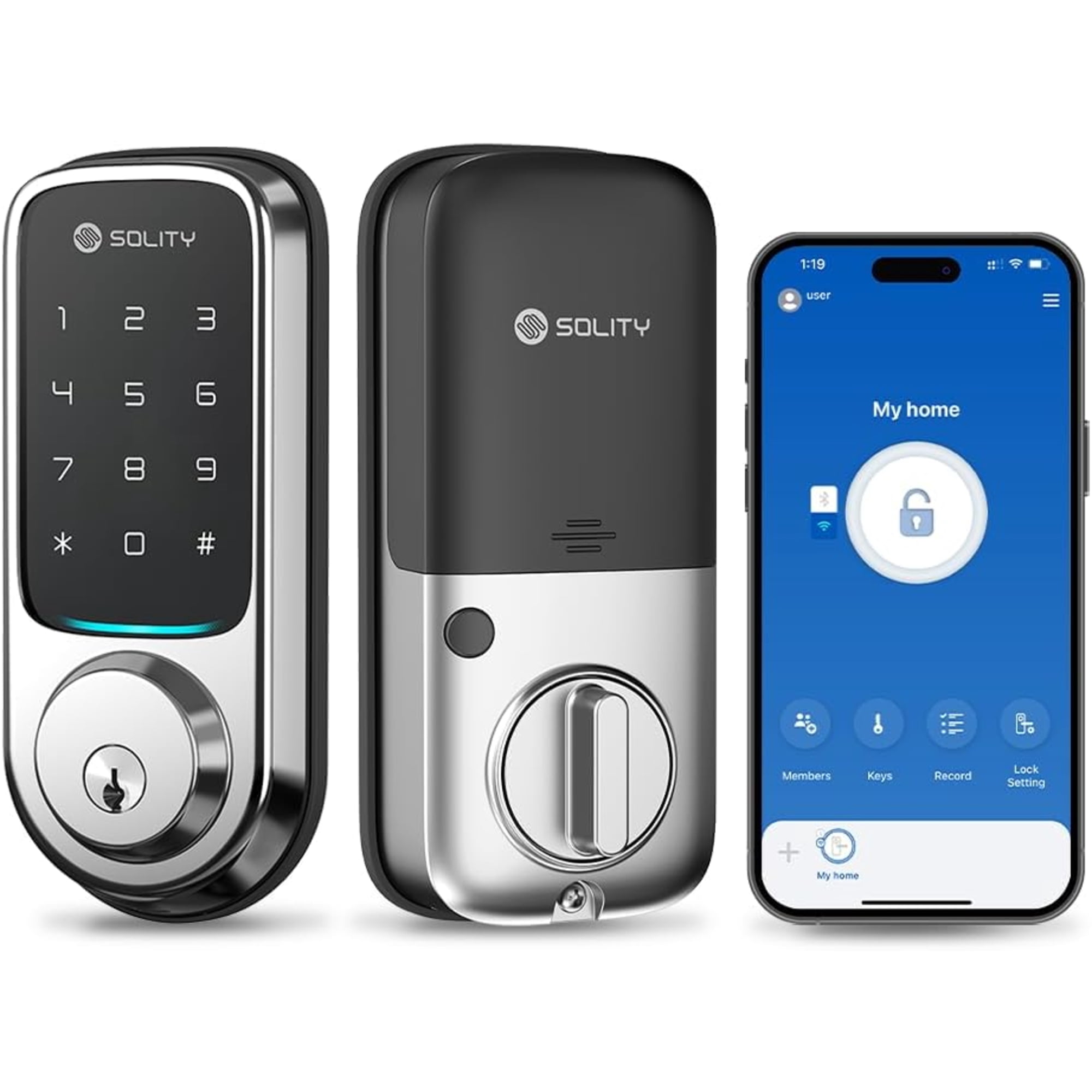 Solity GT10KSN Satin Nickle Smart Lock