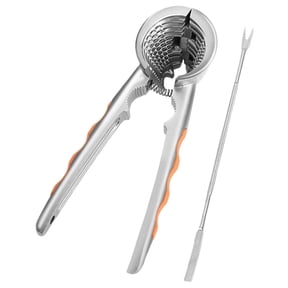 Solivara 1 PCS Nut Walnut Tool With Non Slip Handle, Funnel Walnut Pliers Clip Tool Includes 1 Fork(Yellow,7.09*2.36in)