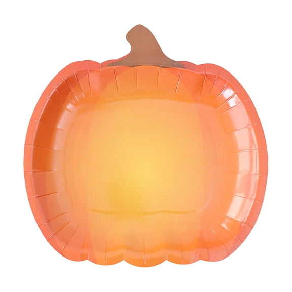 Solivara 10 Count Pumpkin Paper Plates Fall Disposable 9 Inch Thanksgiving Orange Dinner Plate For Autumn Catering Events(Orange,One Size)