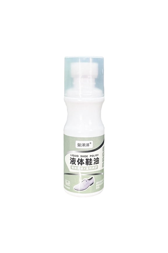 100ml Liquid Shoe Polish With Sponge, Instant Leather Shine For Dress Shoes Jackets Bags And Coats(White,5.2in)