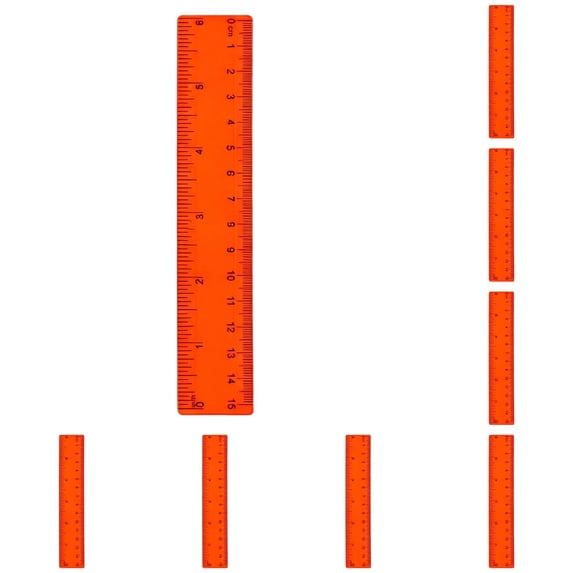 Solivara 15cm Straight Plastic Ruler Centimeter Scale For Home Office Art And Drafting(Red*10,6.14*1.18in)