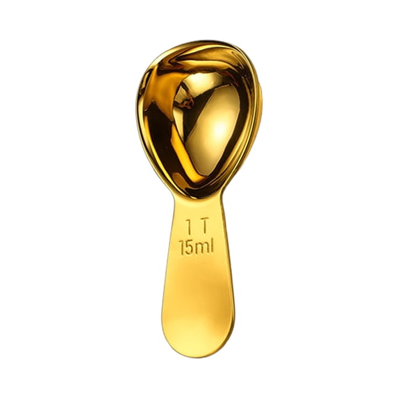 Solivara 15ml 30ml Stainless Coffee Measuring Spoon 1 Tablespoon For Ground Coffee Protein Powder And Sugar Stainless Steel(Gold,30ml)