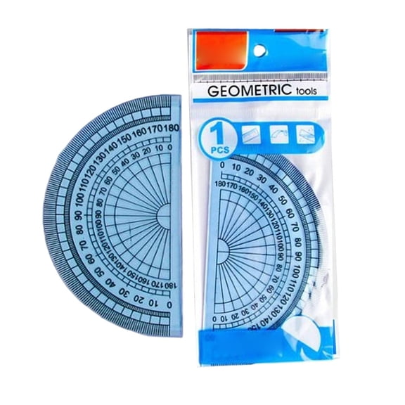 Solivara 180 Degree Semicircular Protractor Student Measuring Tool Scale Angle Protractor For Math Drawing Drafting,Sky Blue,3.94 in