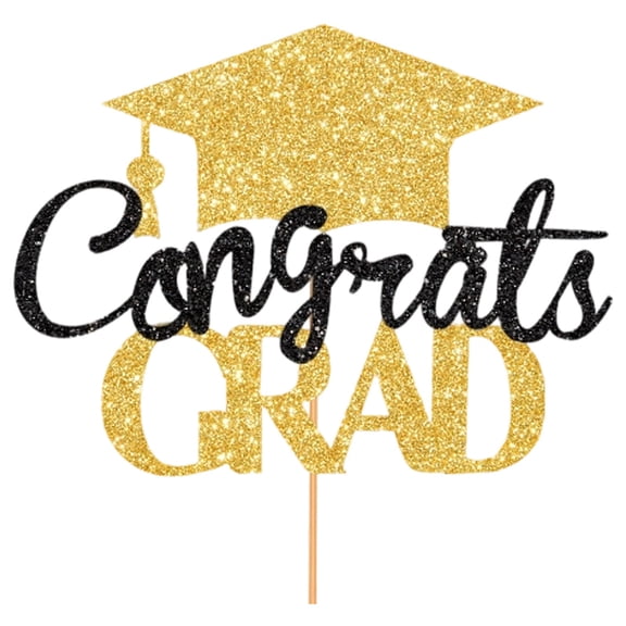 Solivara 2026 High Senior Cake Topper Congratulations Decor Dessert Card Insertion Paper(B,5.91*4.33in)