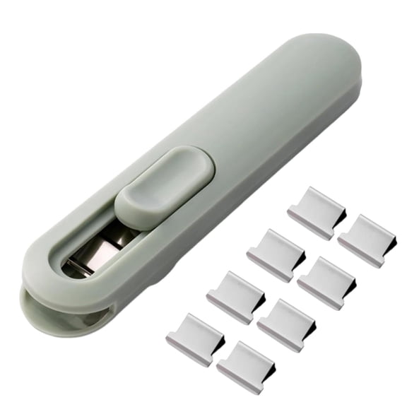 Solivara 2026 Portable Clip Stapler With 108 Reusable Clips Push Clip Device For Home Office Use(Green,4.72*0.98*0.51in)