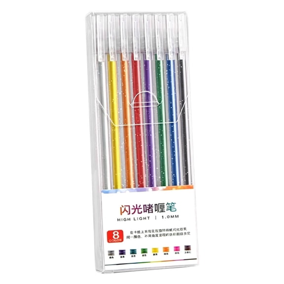 Solivara 24 Color Sparkly Gel Pen Set 1.0mm Water Based Ink For Greeting Card Art Projects Adults(D,5.98in)