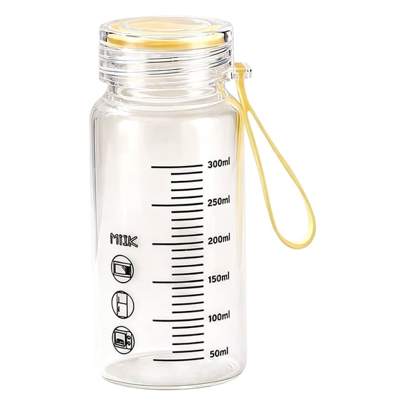 Solivara 300ml Insulated Glass Travel Mug With Leak Proof Lid Measurement Scale For Coffee(I,5.63*2.56 in)