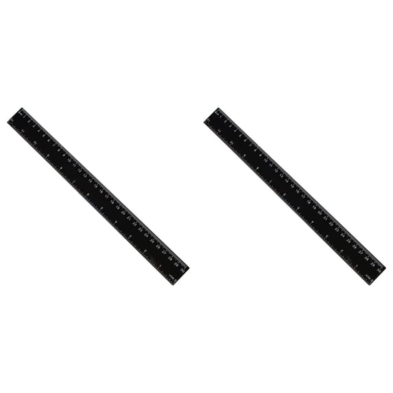 Solivara 30cm Straight Plastic Ruler Centimeter For Home Office Art And Drafting(Black*2,11.81*1.18in)