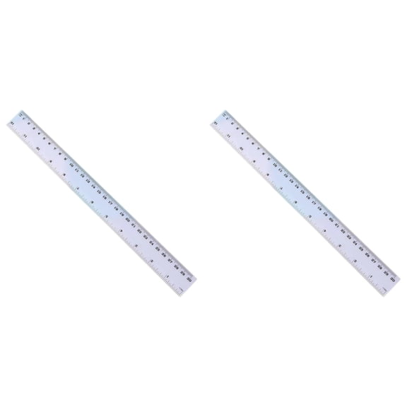Solivara 30cm Straight Ruler Plastic Centimeter Scale For Measuring Home Artists Designers(White*2,11.81in)
