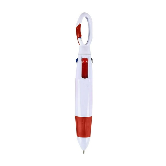 Solivara 4 Color Pen With Keychain For Everyday Carry Home Work Use (Red,One Size)
