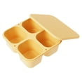 thumbnail image 1 of Solivara 4 Compartment Silicone Lunch Box With Lid Snack Container Refrigerator Fresh Keeping Box Kitchen (Yellow,6.50*2.28in), 1 of 9