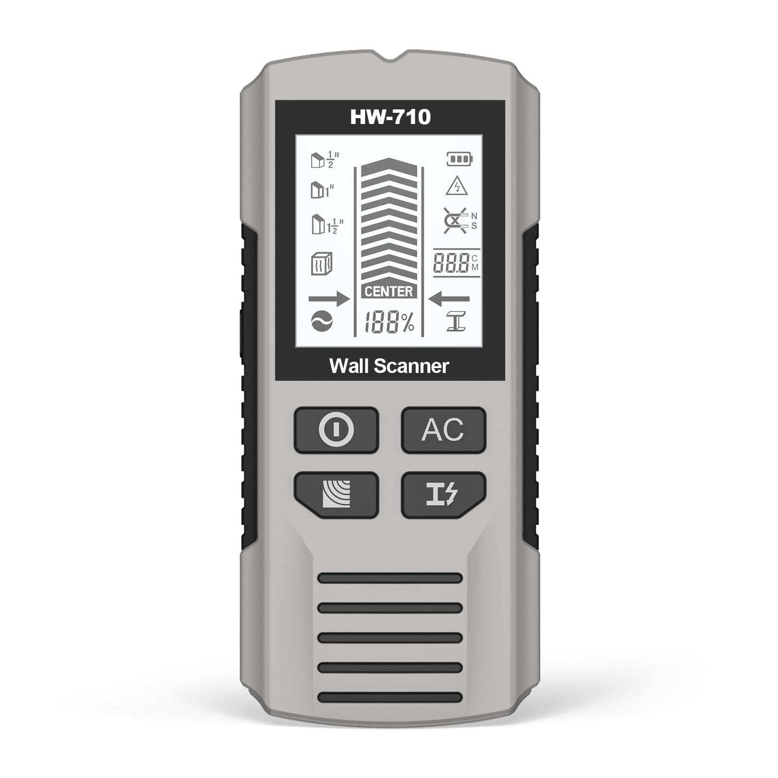 Solivara 5 In 1 Stud Finder Wall Scanner With Lcd And Audio Alarm For Metal Ac Wire And Pipe Detection (White,One Size)