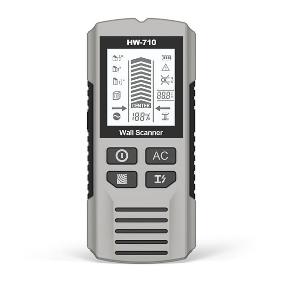 Solivara 5 In 1 Stud Finder Wall Scanner With Lcd And Audio Alarm For Metal Ac Wire And Pipe Detection (White,One Size)