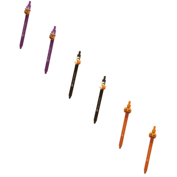 Solivara 5 Pcs Halloween Gel Pen Retractable Funny Writing Pen 5ml For Adult Desk And Office Use(Purple*2+Black*2+Orange*2+Gold*2+Yellow*2,One Size)