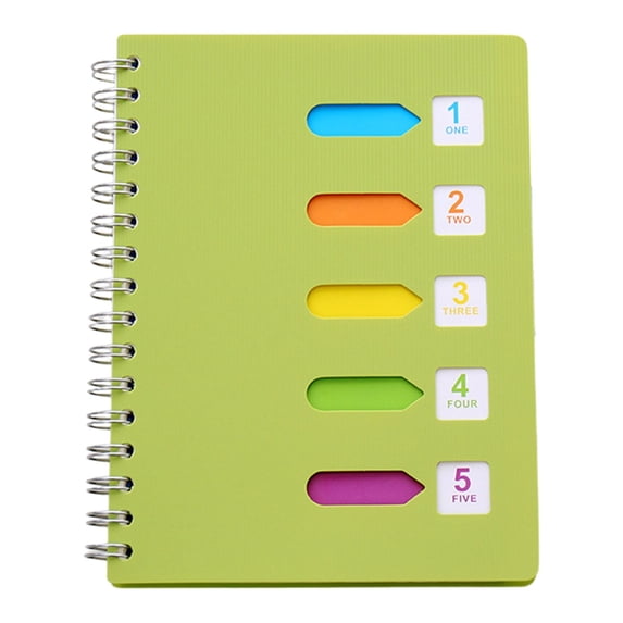 Solivara 5 Subject Large Notebook With Dividers 5 Tabs Organizer For Work And Note Taking(C,One Size)