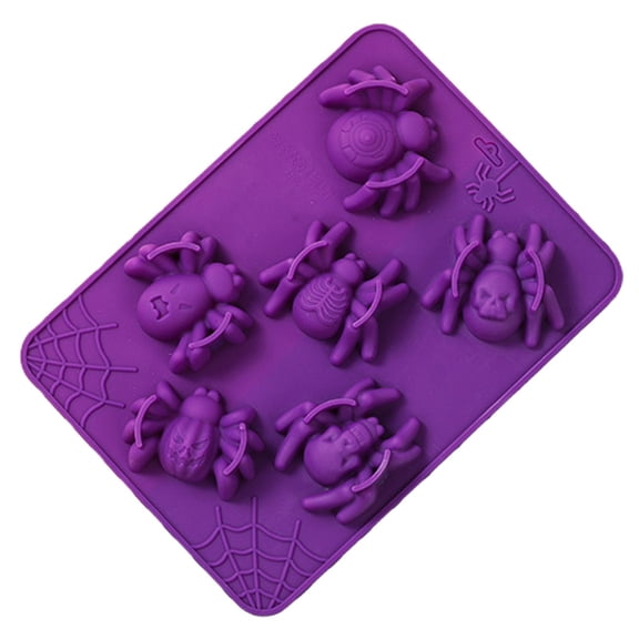 Solivara 6 Cavity Silicone Halloween Nonstick Mold For Jelly Gummy Candy Soap Candle And Cake Decorating(C,One Size)