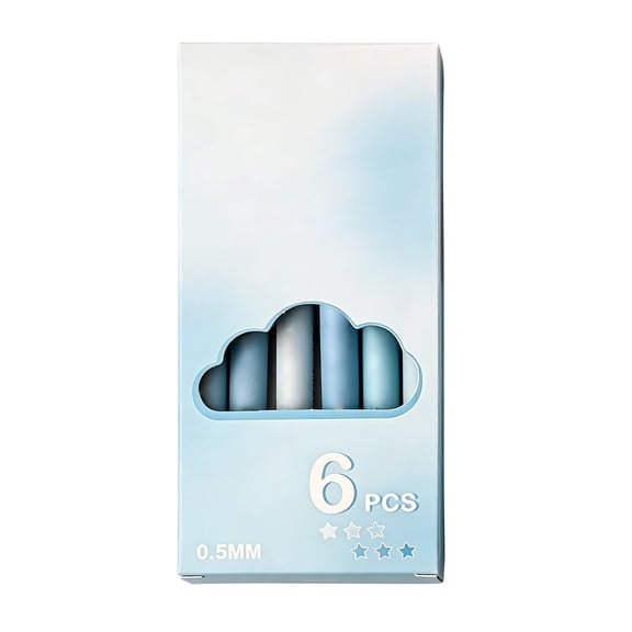 Solivara 6 Pack 0.5mm Black Quick Dry Needle Rollerball Pen For Students 1ml(C,5.91*2.76*0.79 in)