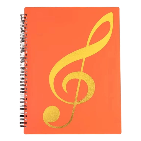 Solivara 60 Page Sheet Music Folder, Writable And Detachable Choir Folder Letter Size Music Sheet Holder(Orange,10.23*12.6in)