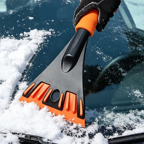 Solivara 9.8 Inch Car Windshield Ice Scraper With Handle For Truck Suv Frost(Orange,One Size)