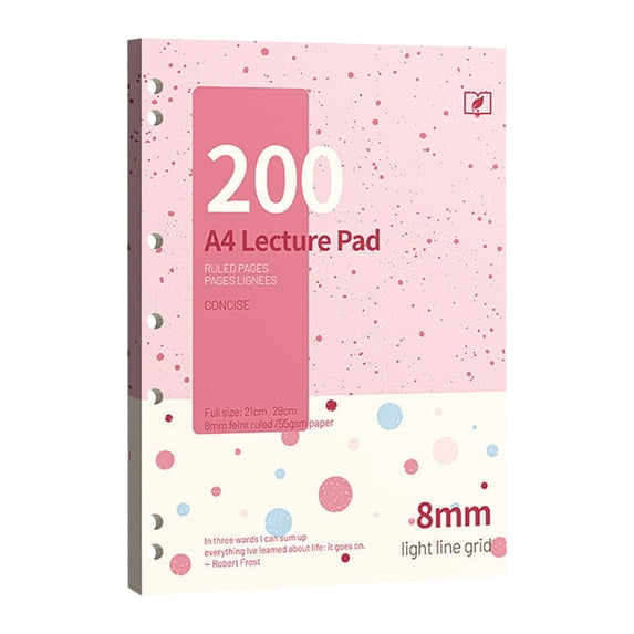 Solivara A4 College Ruled Spiral Notebook 200 Sheets Tear-Out Pages Ink Splatter Cover Margin Notepad Multi-Hole Punch,Pink,8.27*11.42 in