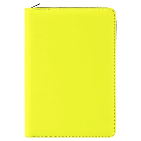 Solivara A5 PU Leather Zipper Notebook 26x19.5cm 200 Pages Lined Document Organizer(Yellow,10.24*7.68in)