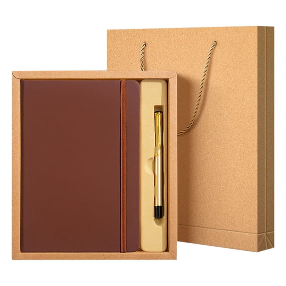 Solivara A5 Sewn Strap Journal Thickened Paper Daily Writing Pad With Pen Box(Coffee,1pcs)
