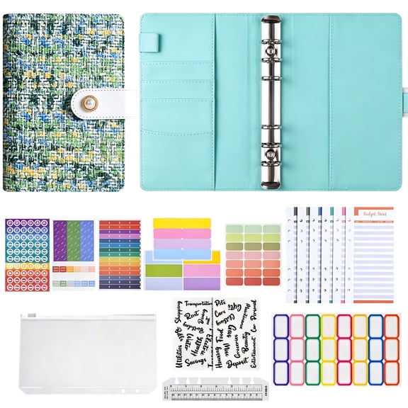 Solivara A6 Ring Bound Household Budget Planner With Income Expense Tracker And Stickers(B,7.40*5.31 in)