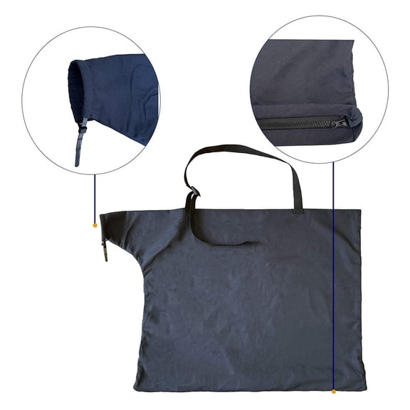 Solivara Blower Vacuum Bag Replacement, With Zipper And Shoulder Strap, Leaf Blower Collection Bag, Outdoor Yard Cleanup Tool(Black*1+Silver*1,2Pcs)
